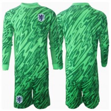 Nederland Keeper Hjemmedraktsett Barn EM 2024 Langermet (+ korte bukser)